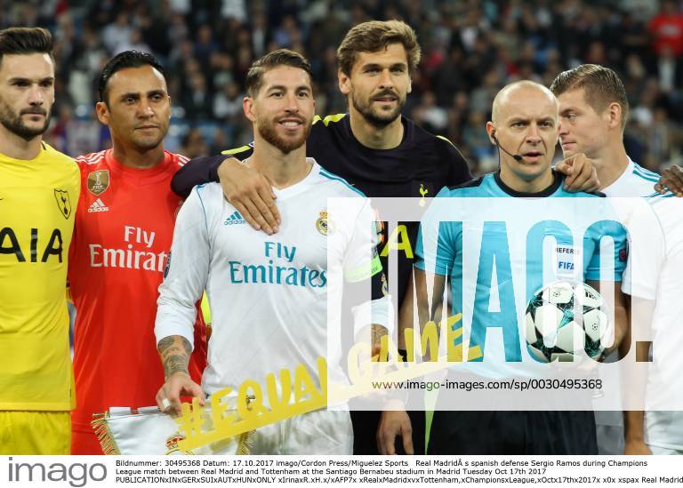 Real MadridÂ s spanish defense Sergio Ramos during Champions League match between Real Madrid and Tottenham at the Santiago Bernabeu stadium in Madrid Tuesday Oct 17th 2017 R.xH.x MadridxvxTottenham,xChampionsxLeague,17thx2017x