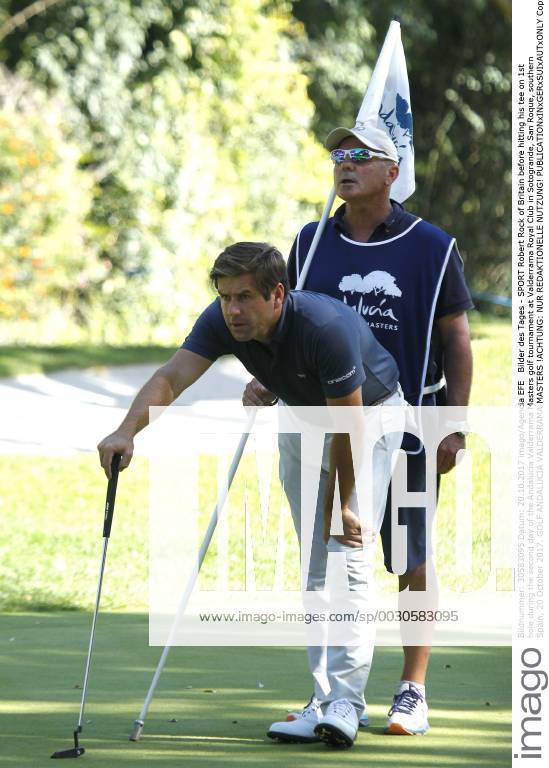 - SPORT Robert Rock of Britain before hitting his tee on 1st hole during the second day of the Andalucia Valderrama Masters golf tournament at Valderrama Royal Club in Sotogrande, San Roque, southern Spain, 20 October 2017. GOLF ANDALUCIA VALDERRAMA MASTERS !ACHTUNG: NUR REDAKTIONELLE NUTZUNG!