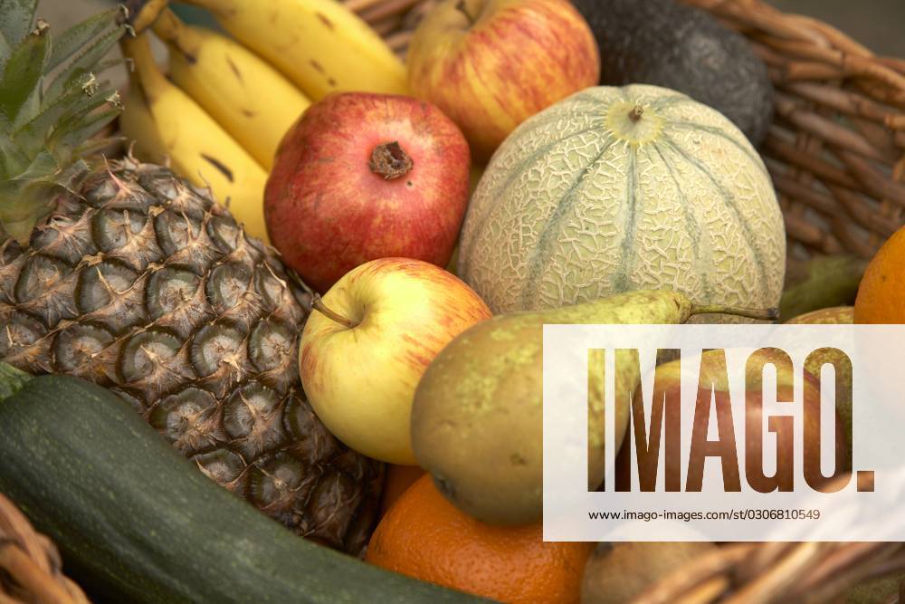Organic fruit Close up shot of organic fruit in a wicker basket Brendan O Sullivan Retna Photoshot CREDIT ALL USES DIGITAL FILE ONLY, Credit:Photoshot Retna Avalon