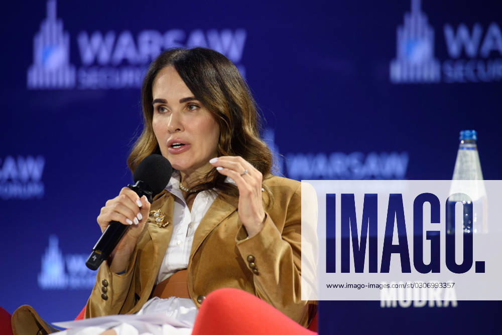 Warsaw Security Forum 2023. Ukraine s Deputy Minister of Justice Iryna Mudra speaks during Warsaw Security Forum 2023 in Warsaw, Poland on October 3, 2023. Warsaw Poland