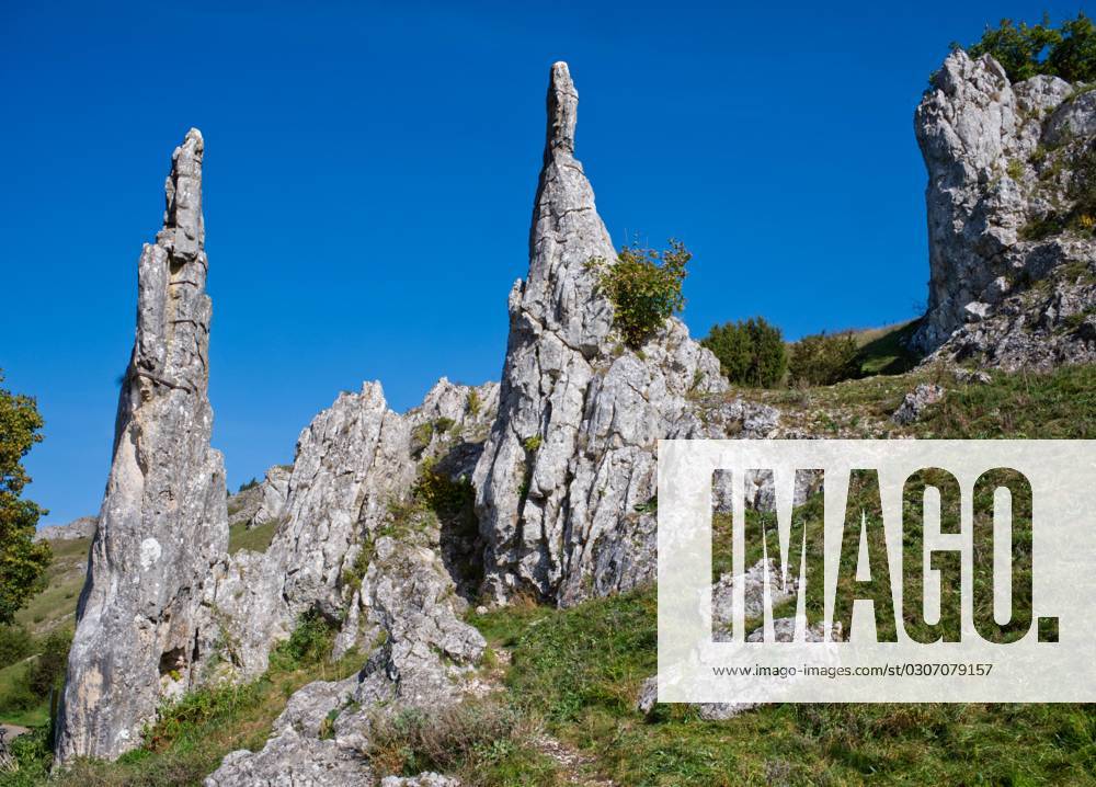 Dei stone Virgins mentioned Rocks at Donkey Burger Valley, Swabian Alb, Bathing Württemberg, Germany, Europe