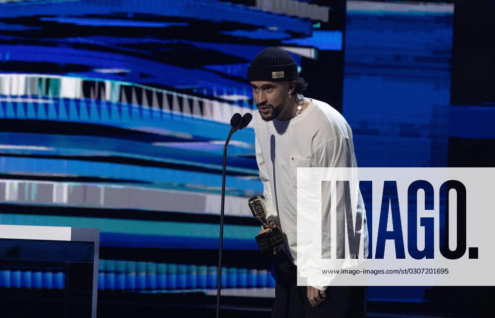 Bad Bunny receives an award at the 2023 Latin Billboard Music Awards at the University of Miami, Watsco Center, Thursday, October 05, 2023 in Coral Gables, Florida. MIA20231005178 GARYxIxROTHSTEIN