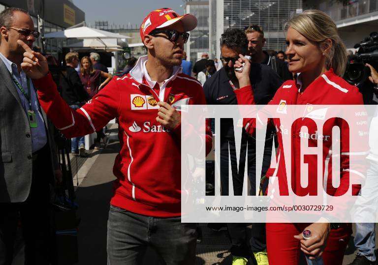 German driver Sebastian Vettel (C) of Ferrari adresses the media at the Hermanos Rodriguez racetrack where Mexico s Formula One Grand Prix will be celebrated next Sunday in Mexico City, Mexico, 26 October 2017. Mexico s Grand Prix !ACHTUNG: NUR REDAKTIONELLE NUTZUNG!
