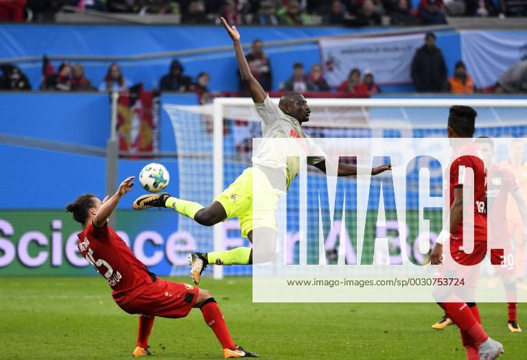 BayArena Leverkusen 28 10 2017 1 Football Bundesliga Season 2017 18 10 Round Bayer 04 Leverkusen vs 1 FC Cologne Koeln Cologne Sehrou Guirassy Koeln is flying left Julian Baumgartlinger LEV