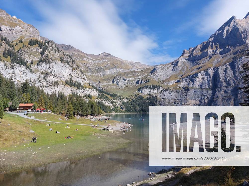 Oeschinensee theme picture mountain lake Oeschinensee near Kandersteg in the canton of Bern in the Bernese Oberland theme picture mountain lake Oeschinensee near Kandersteg in the canton of Bern in the Bernese Oberland The Oeschinensee is located above Kandersteg in Switzerland The Oeschinensee belongs to the Unesco World Heritage and i