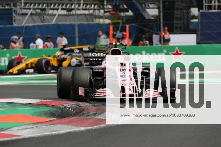 French Formula One driver Esteban Ocon of Force India in action during the Formula One Mexico s Grand Prix at the Hermanos Rodriguez racetrack in Mexico City, Mexico, 29 October 2017. Mexico Formula One Grand Prix !ACHTUNG: NUR REDAKTIONELLE NUTZUNG!