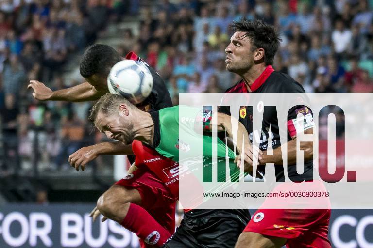 Nijmegen NEC Excelsior Football Eredivsie season 2015 2016 12 08 2015 Stadium the Goffert NEC player Clean from Eijden M Excelsior player Sander Fischer R NEC Excelsior