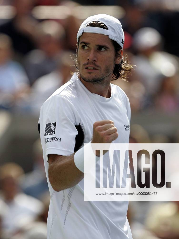 Thomas Haas (Deutschland) jubelt Tennis Herren US Open 2007, Grand Slam, ATP Tour Einzelbild Flushing Meadow New York, NY, N Y Tennis Herren US Open 2007, Grand Slam, ATP Tour Einzelbild Flushing Meadow New York, NY, N Y