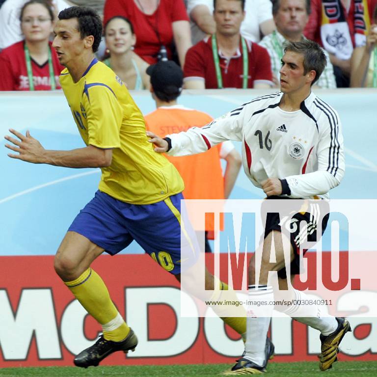 Munich 24 06 2006 1 8 final Germany Sweden 2 0 Zlatan Ibrahimovic and Philipp Lahm Germany Sweden