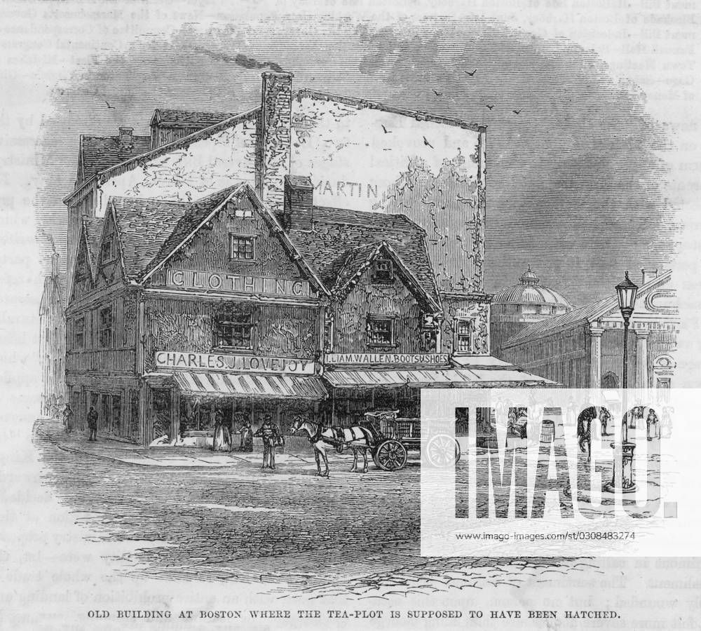 BOSTON TEA PARTY PLANNED BOSTON TEA PARTY - it was in these unpretentious but picturesque premises that the plan for the outrage was discussed and developed. Date: 1773