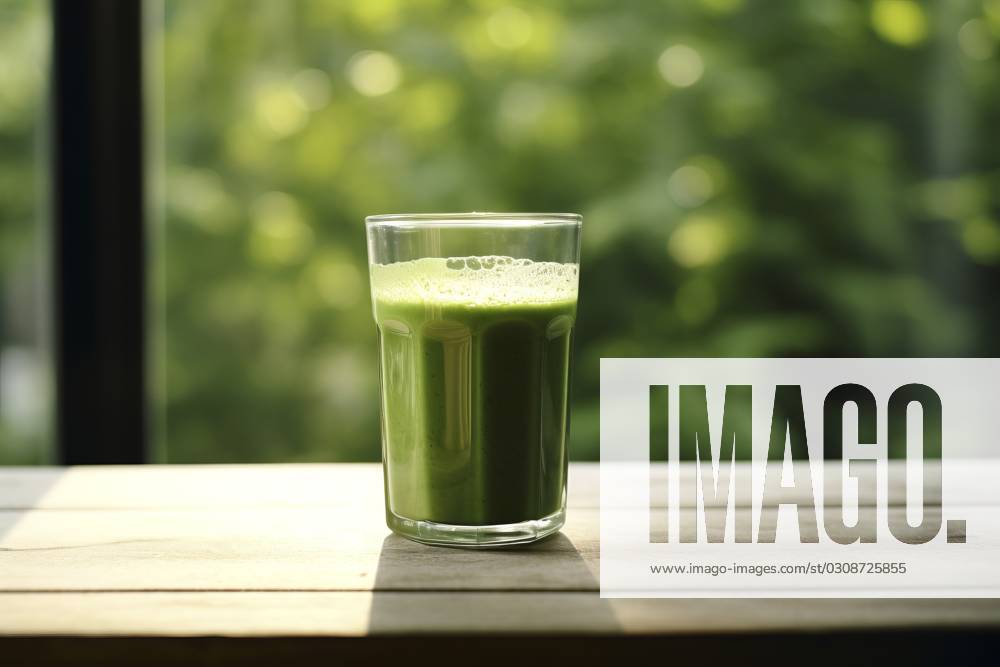 Vibrant and tasty detox smoothie in a glass, symbolizing natural, organic and healthy nutrition. Detox Smoothie Colorful Presentation