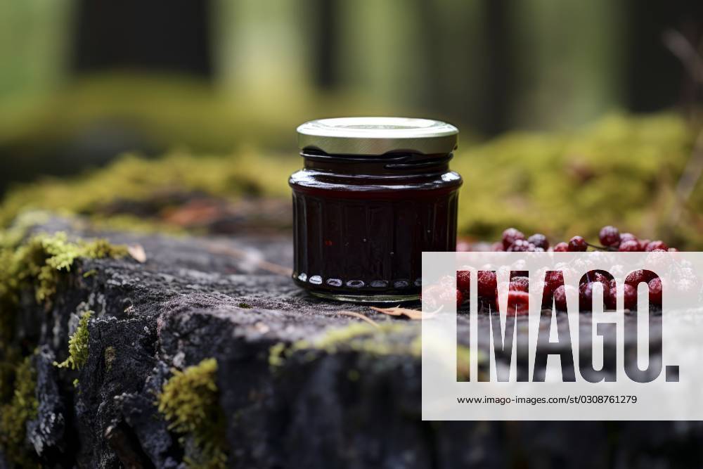 IMAGO Creative, Jahreszeit Sommer, Food, Marmelade kochen A jar filled with luscious homemade jam, capturing the essence of fresh fruits. Homemade Jam Delight Jar