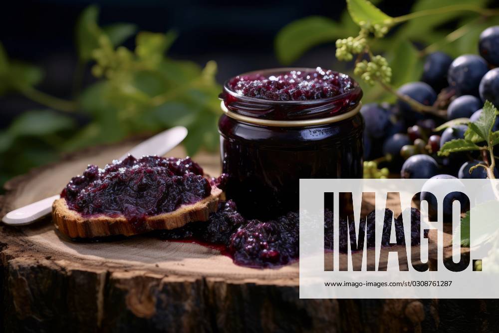 IMAGO Creative, Jahreszeit Sommer, Food, Marmelade kochen A jar filled with luscious homemade jam, capturing the essence of fresh fruits. Homemade Jam Delight Jar