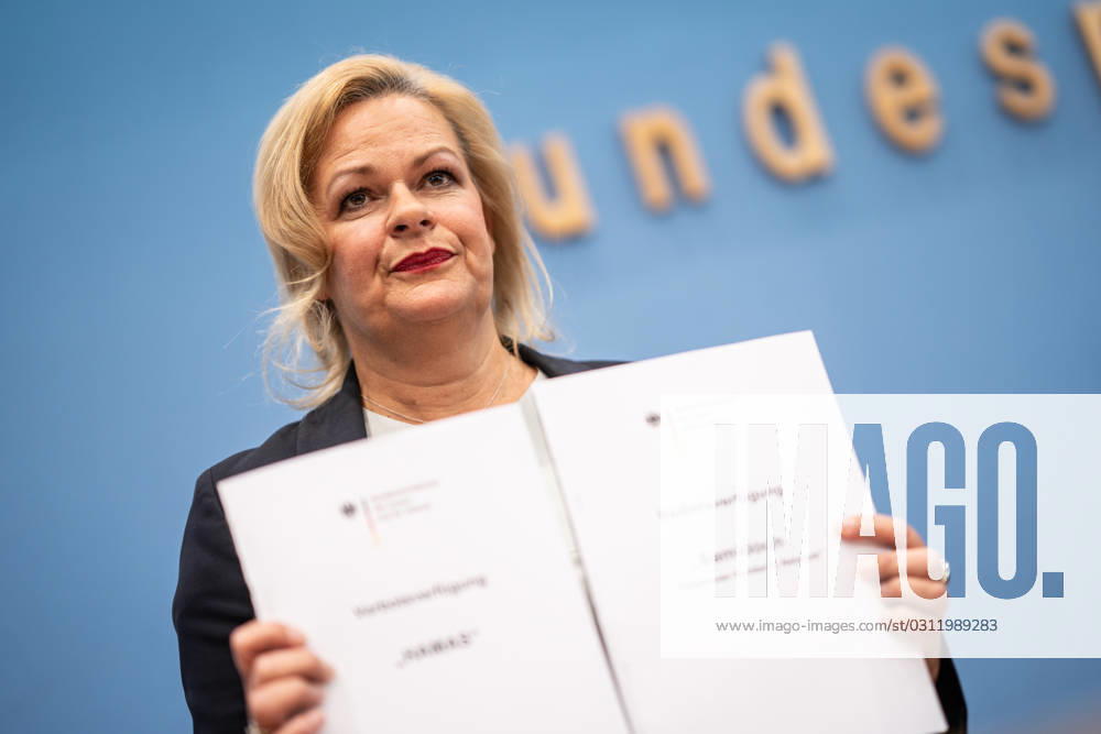 Federal Press Conference in Berlin Presentation BSI Situation Report 2023 Federal Office for Information Security Nancy Faeser, Federal Minist