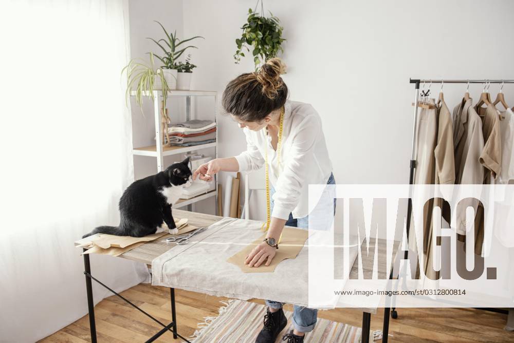 Dress designer at Studio with Cat