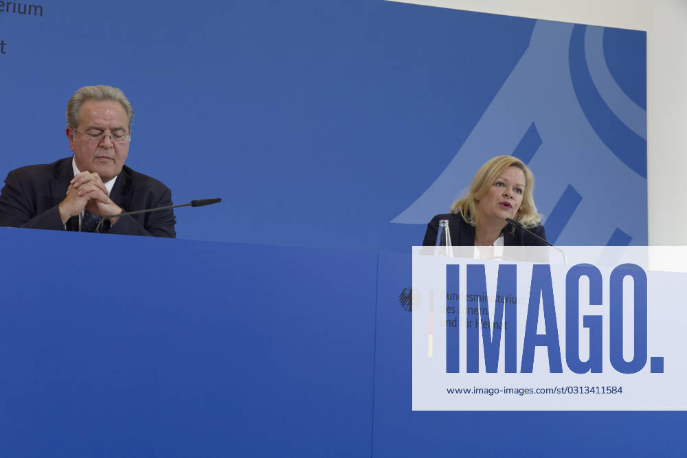 Federal Police Annual Report 2022 presented 2023 11 08 Germany, Berlin Nancy Faeser SPD , Federal Minister of the Interior and for Home Affairs, and Federal Police President Dr Dieter Romann present the Federal Police Annual Report 2022