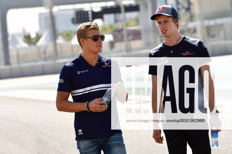 Marcus Ericsson SWE 9 Sauber F1 Team Ferrari Brandon Hartley NZL 28 Scuderia Toro Rosso Grand Prix of ABU DHABI 2017 Preparations Motorsport Formula 1 23 11 2017 ABU DHABI