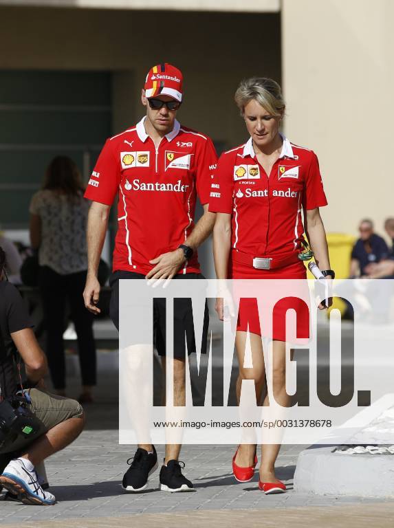 Motorsports: FIA Formula One World Championship WM Weltmeisterschaft 2017, Grand Prix of Abu Dhabi, 5 Sebastian Vettel (GER, Scuderia Ferrari), Britta Roeske (GER), Abu Dhabi United Arab Emirates