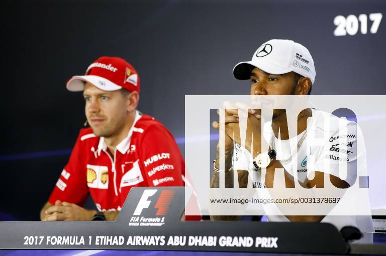 Motorsports: FIA Formula One World Championship WM Weltmeisterschaft 2017, Grand Prix of Abu Dhabi, 5 Sebastian Vettel (GER, Scuderia Ferrari), 44 Lewis Hamilton (GBR, Mercedes AMG Petronas F1 Team), Abu Dhabi United Arab Emirates