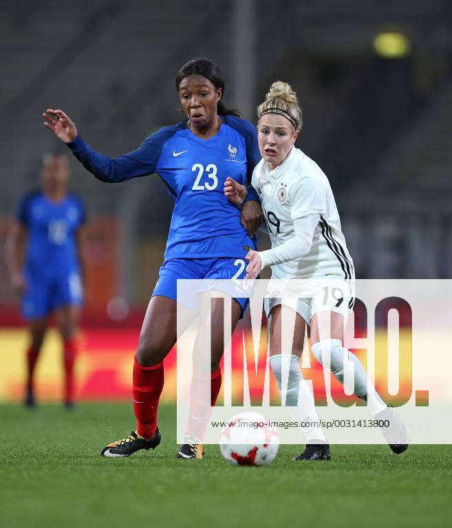 Football Women Internationals Germany France in the SchücoArena Bielefeld v l Grace Geyoro France against Svenja Huth Germany