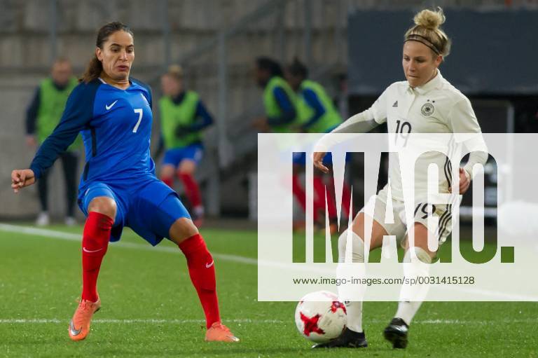 V la Amel Majri France 7 in duel Duel with Svenja Huth Germany 19 Football Women International Match Germany France
