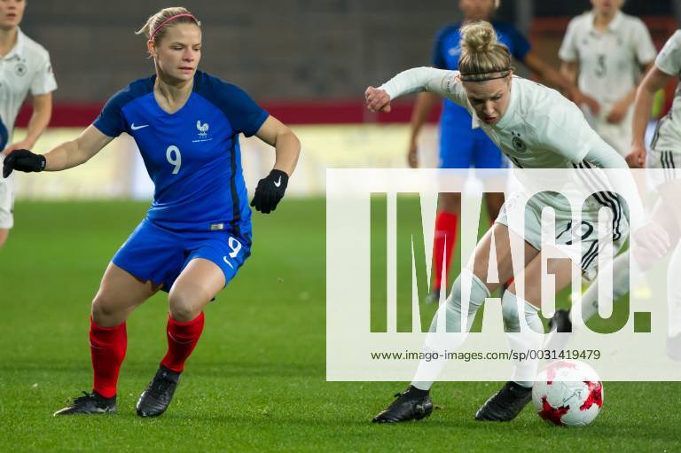 V li Eugenie Le Sommer France 9 in duel duel with duel with Svenja Huth Germany 19 Football Women International Match Germany France