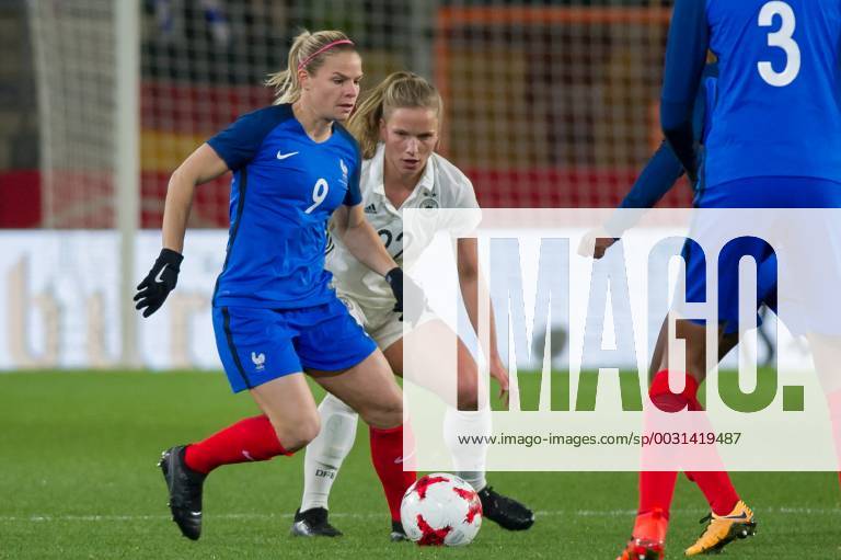 V li Eugenie Le Sommer France 9 duel with duel with Tabea Kemme Germany 22 Football Women International Match Germany France