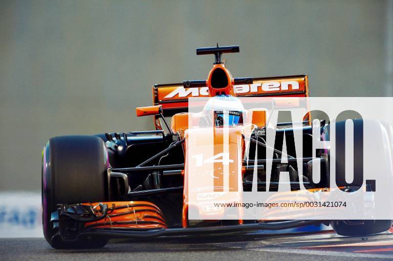 Fernando Alonso SPA 14 McLaren Honda Grand Prix of ABU DHABI 2017 2nd Free Practice of Motorsport Formula 1 24 11 2017 ABU DHABI