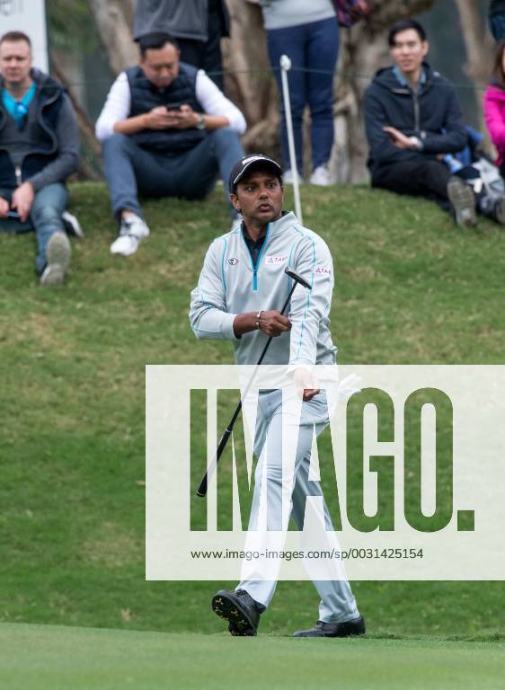 Hong Kong, Hong Kong SAR, CHINA - HONG KONG SAR,CHINA: November 25,2017. Day 3 of the UBS Hong Kong Open Golf at Hong Kong Golf Club Fanling. India s Shiv Shankar Prasad Chawrasia enters the final round on 10 under par. Though his 3rd round was average, he has consistently held the lead.Chawrasia on the 10th green Day 3 of the UBS Hong Kong Open Golf - ZUMAr144 20171125_zap_r144_004