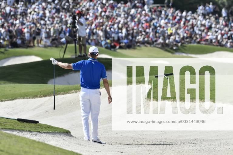 26th November 2017, The Australian Golf Club, Sydney, Australia; Emirates Australian Open Golf, final round; Jonas Blixt (SWE) plays from the bunker on the 18th hole but his shot goes wide of the green ActionPlus11956403