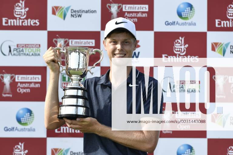 26th November 2017, The Australian Golf Club, Sydney, Australia; Emirates Australian Open Golf, final round; Winner Cameron Davis (AUS) with the Stonehaven Trophy ActionPlus11956410