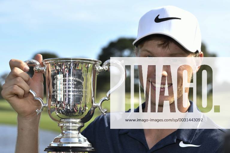 26th November 2017, The Australian Golf Club, Sydney, Australia; Emirates Australian Open Golf, final round; Winner Cameron Davis (AUS) with the Stonehaven Trophy ActionPlus11956414