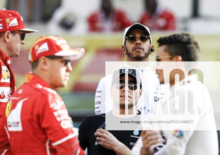 Motorsports: FIA Formula One World Championship WM Weltmeisterschaft 2017, Grand Prix of Abu Dhabi, 5 Sebastian Vettel (GER, Scuderia Ferrari), 77 Valtteri Bottas (FIN, Mercedes AMG Petronas F1 Team), 44 Lewis Hamilton (GBR, Mercedes AMG Petronas F1 Team), 94 Pascal Wehrlein (GER, Sauber F1 Team), Abu Dhabi United Arab Emirates