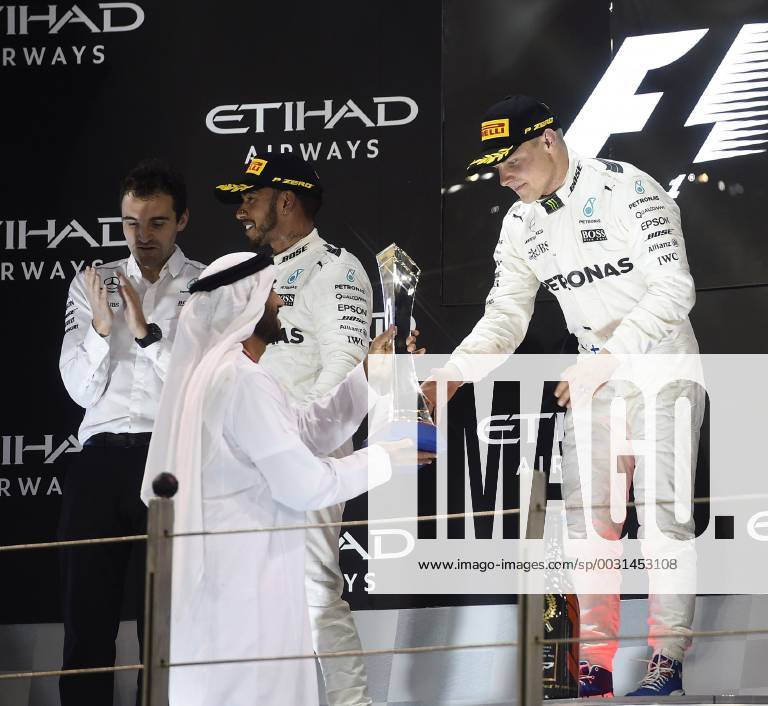 Lewis Hamilton GB 44 Mercedes AMG Petronas Motorsport Valtteri Bottas FIN 77 Mercedes AMG Petronas Motorsport Grand Prix of ABU DHABI 2017 Race Motorsport Formula 1 26 11 2017 ABU DHABI