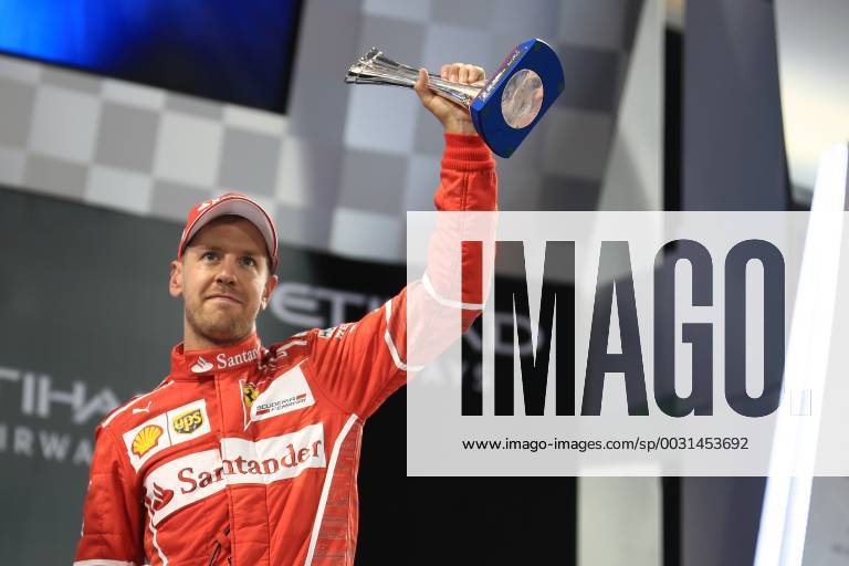26th November 2017, Yas Marina Circuit, Abu Dhabi, UAE; Abu Dhabi Formula One Grand Prix, Sunday race day; Sebastian Vettel - Scuderia Ferrari 3rd place on podium ActionPlus11956640