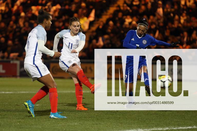 England Women v Kazakhstan Women 2019 FIFA Womens World Cup Qual Melissa Lawley of England scores her sides 1st goal during the 2019 FIFA Women s World Cup Qualifying match at the Weston Homes Community Stadium, Colchester Content Not Available For UK Newspapers