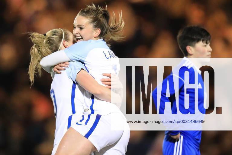28th November 2017, Weston Homes Community Stadium, Colchester, England; Womens World Cup Qualification, England Women versus Kazakhstan Women; Melissa Lawley of England celebrates after scoring as she makes it 1-0 ActionPlus11957054