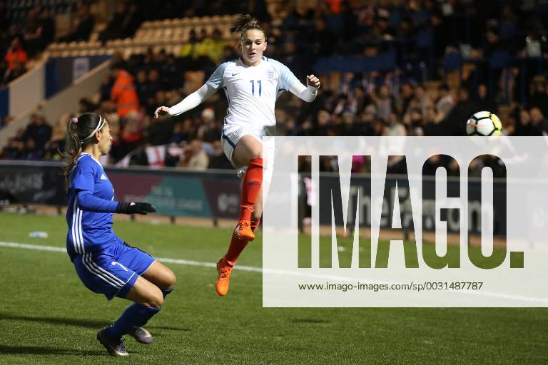 England Women v Kazakhstan Women 2019 FIFA Womens World Cup Qual Shokhista Khojasheva of Kazakhstan and Melissa Lawley of England in action during the 2019 FIFA Women s World Cup Qualifying match at the Weston Homes Community Stadium, Colchester Content Not Available For UK Newspapers