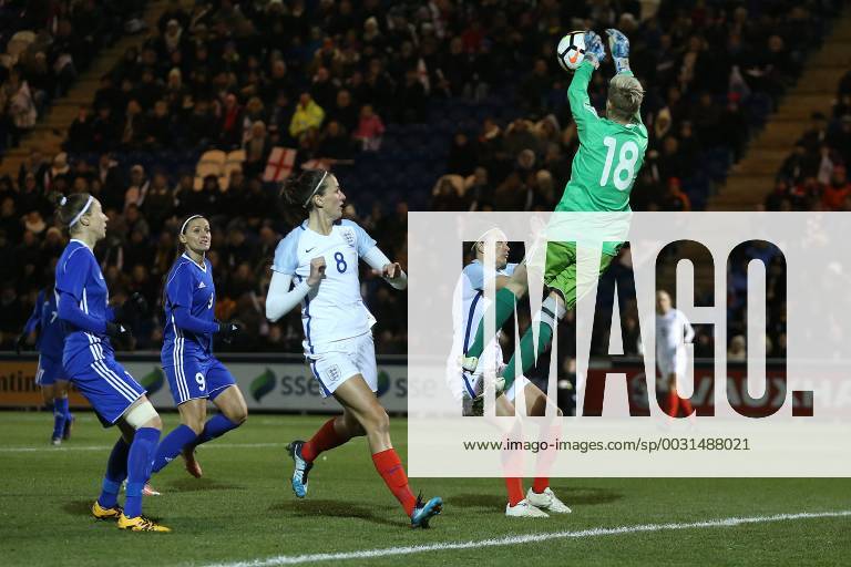 England Women v Kazakhstan Women 2019 FIFA Womens World Cup Qual Oksana Zheleznyak of Kazakhstan collects the ball safely during the 2019 FIFA Women s World Cup Qualifying match at the Weston Homes Community Stadium, Colchester Content Not Available For UK Newspapers