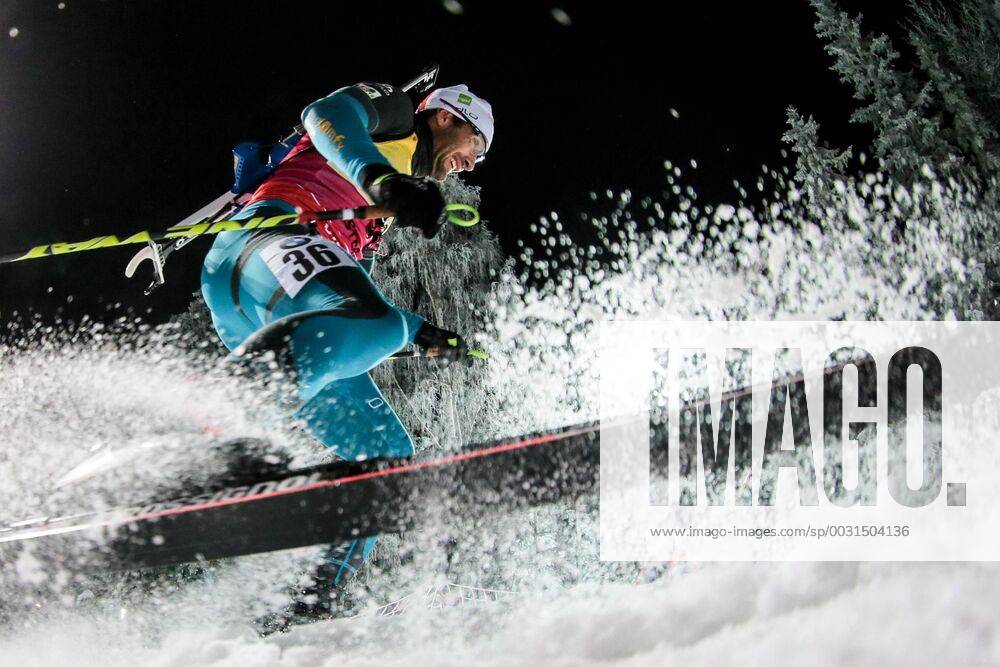 - SPORT OSTERSUND, SWEDEN - NOVEMBER 30, 2017: Biathlete Martin Fourcade of France competes to win bronze in a men s 20km individual race at the 2017 18 Season IBU Biathlon World Cup stage in Ostersund. Sergei Bobylev TASS TS06B4EA