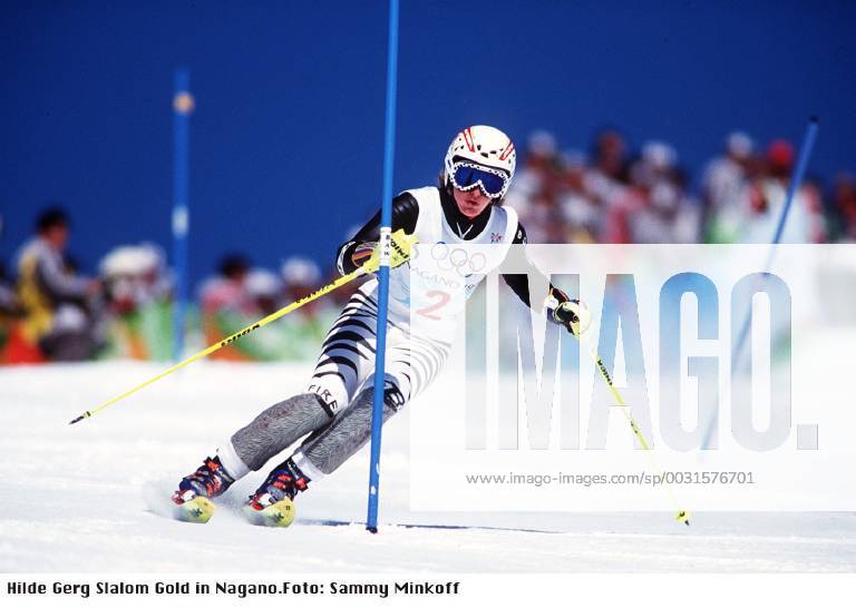 Hilde Gerg Alpine Skiing Games Nagano 1998 Slalom Victory Action Nagano Japan