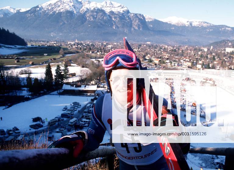 Eddie the Eagle the first pop star of ski jumper with real name of Eddie Edwards of England recorded during the new year s ski jumping in Garmisch on 01 01 1980 sport ski jumping single action Garmisch Germany