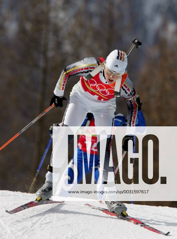 Biathlon women s relay silver medal Olympic Games 2006 was taken in San Sicario on 23 02 2006 Martina Glagow action San Sicario, Italy
