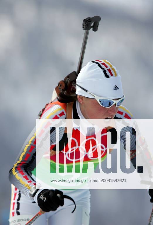 Biathlon women s relay silver medal Olympic Games 2006 was taken in San Sicario on 23 02 2006 Andrea Henkel action San Sicario, Italy
