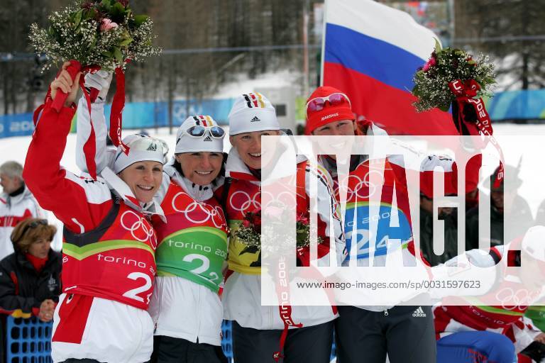 Biathlon women s relay silver medal Olympic Games 2006 was taken in San Sicario on 23 02 2006 the successful women s relay from left Martina Glagow Andrea Henkel, Katrin Apel Kati Wilhelm San Sicario, Italy