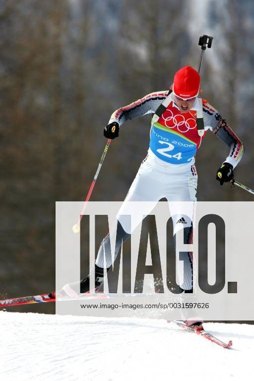 Biathlon women s relay silver medal Olympic Games 2006 was taken in San Sicario on 23 02 2006 Kati Wilhelm action San Sicario, Italy