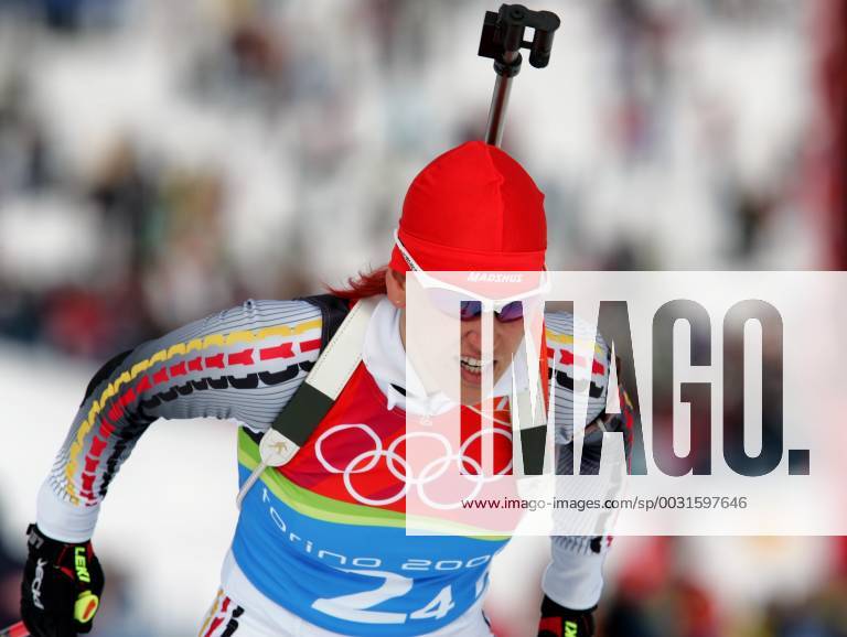 Biathlon women s relay silver medal Olympic Games 2006 was taken in San Sicario on 23 02 2006 Kati Wilhelm action San Sicario, Italy