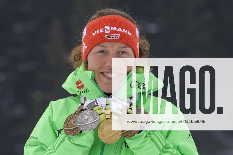 Biathlon World Championships Oslo 2016 Laura Dahlmeier with 5 medals Oslo Norway No model release