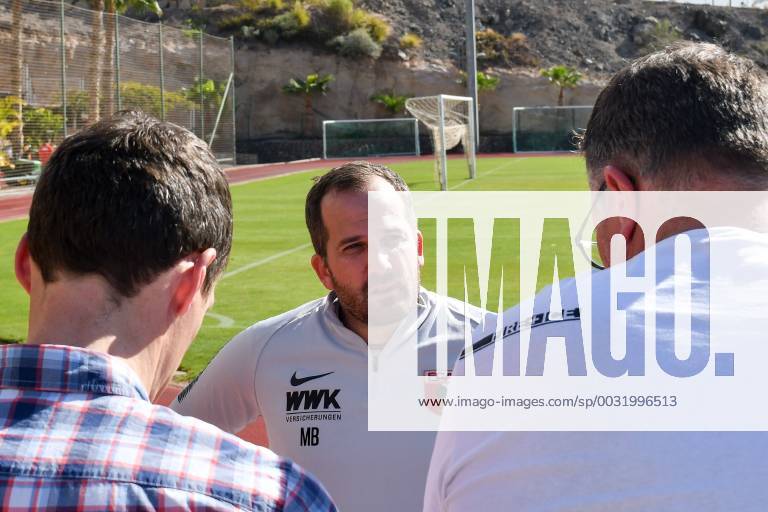 Head coach Manuel Baum FC Augsburg in the interview with the Augsburger General and Bild Zeitung FC Augsburg Tenerife training camp football 1 Bundesliga 07 01 2018 Caleta de Adeje Tenerife Spain