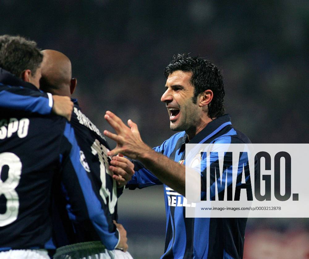 Luis Figo (Inter Mailand) - Torjubel - Fußball EC 1 Herren Champions League 2007 2008, FC Internazionale Mailand Einzelbild Moskau Freude, Begeisterung, Fußball EC 1 Herren Champions League 2007 2008, FC Internazionale Mailand Einzelbild Moskau Freude, Begeisterung,
